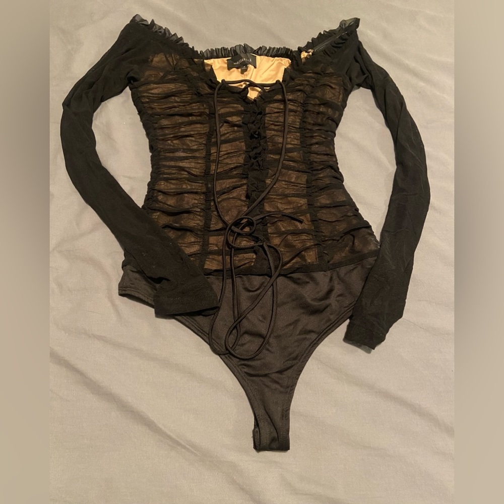 Majorelle Cleo Bodysuit in Black, Size XS